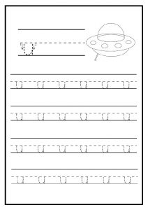 Lowercase letter u free printable worksheet for kindergarten - elementary school