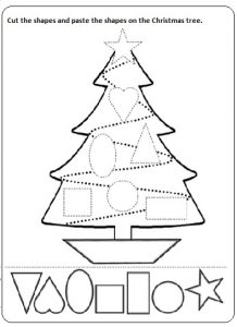cut paste christmas worksheet printable for preschool