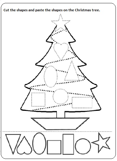 Cut Paste Christmas Worksheet Printable For Preschool Preschool Crafts
