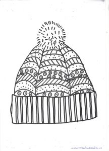 free printable winter hat mandala coloring page for kids