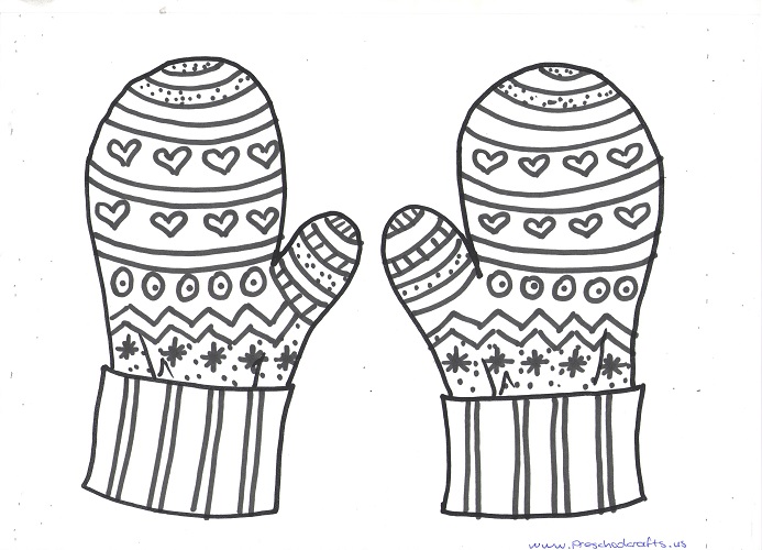 free printable winter mittens mandala coloring pages for