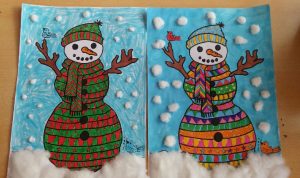 mandala snowman coloring craft idea for kids