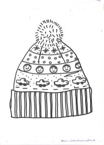 winter hat printabled pattern for preschoolers