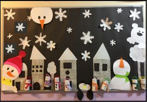 winter preschool bulletin boards from recycle materials