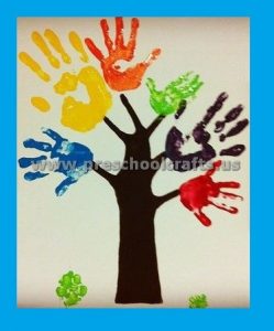 Martin Luther King Day Hand Print Tree Craft Ideas for Preschool Kindergarten