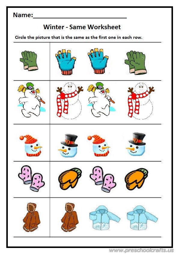 Free Printable Winter Worksheets For Preschoolers