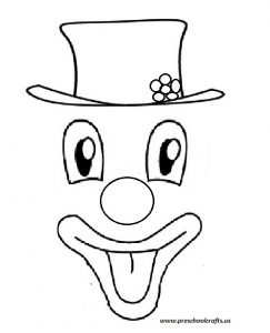 clown smile face template for kids