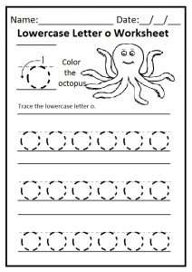 Lowercase Letter O Trace Worksheet Free Printable