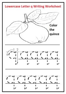 Lowercase letter q tracing worksheet free printable