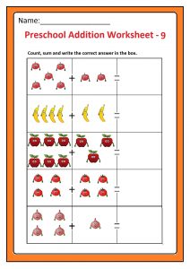 Preschool Basic Addition Worksheet 9 Free Printable