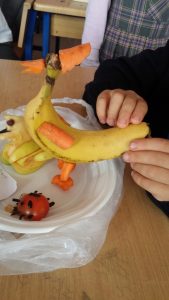 furuits banana chicken craft idea for kids