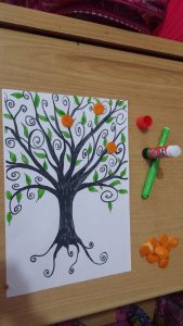 kids mandarin furit diy craft idea