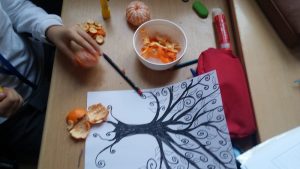 mandarin tree art craft for kids