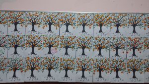 mandarin tree furuits bulletin board idea for preschool
