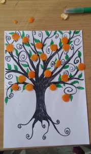 orange tree diy craft for homeschooling