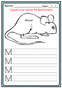 Uppercase Letter M Worksheet for Preschooler and Kindergartener