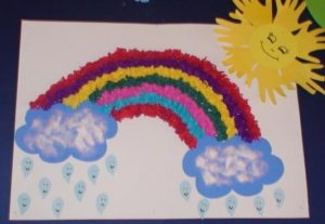kindergarteners spring rainbow craft idea