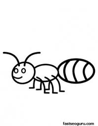 Ant coloring page for kindergarten