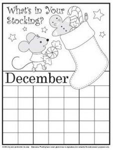 Coloring pages for the month of december