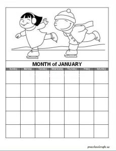 Coloring pages for the month of january