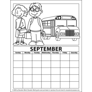 Coloring pages for the month of september
