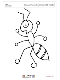 Download free Ant coloring pages for preschool