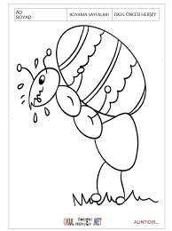 Download printable Ant coloring pages for preschool