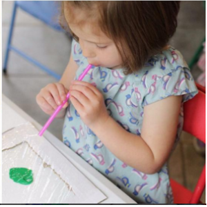Painting by Blowing with Pipette for kids