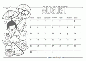 Print-calendar-August-coloring-page
