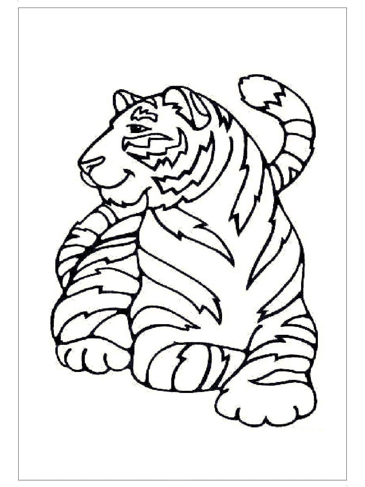 Tiger Coloring Pages for Kids - Preschool and Kindergarten