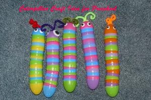 caterpillar craft from plastic easter eggs