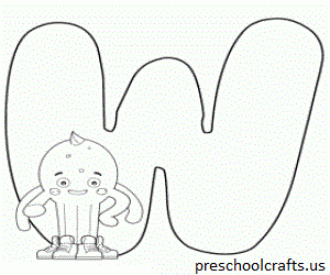coloring pages letter w