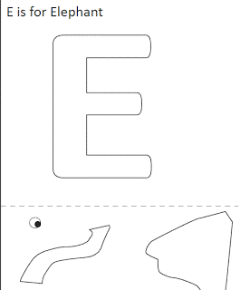 e is for elephant template