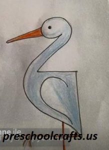 easy drawing stork for preschool
