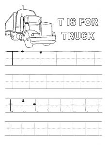 free-alphabet-tracer-Pages-T-Truck-for-kindergarten