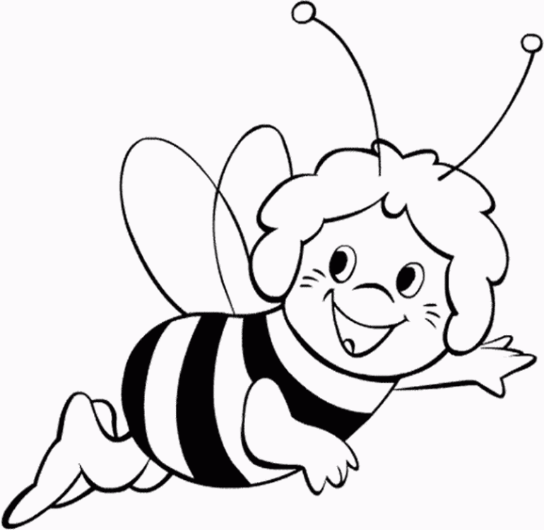 free-animals- bee -printable-coloring-pages-for-preschool