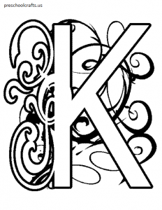 free-letter k coloring pages for preschool and children