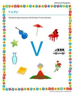 letter v worksheets for kindergarten preschool and