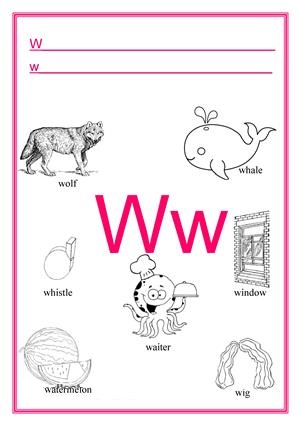 Letter W Worksheets for Kindergarten - Preschool and Kindergarten