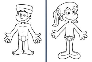 human body colouring page
