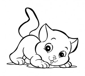 kitten coloring page for children