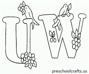 u and w coloring pages