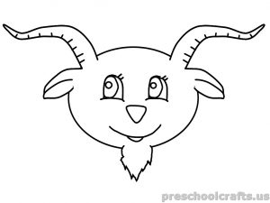 free printable Goat Coloring Pages for kindergarten