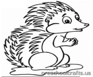 hedgehog coloring page for preschoolers
