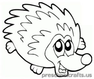 hedgehog colouring pages for toddler