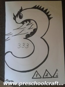 number-3-coloring-page