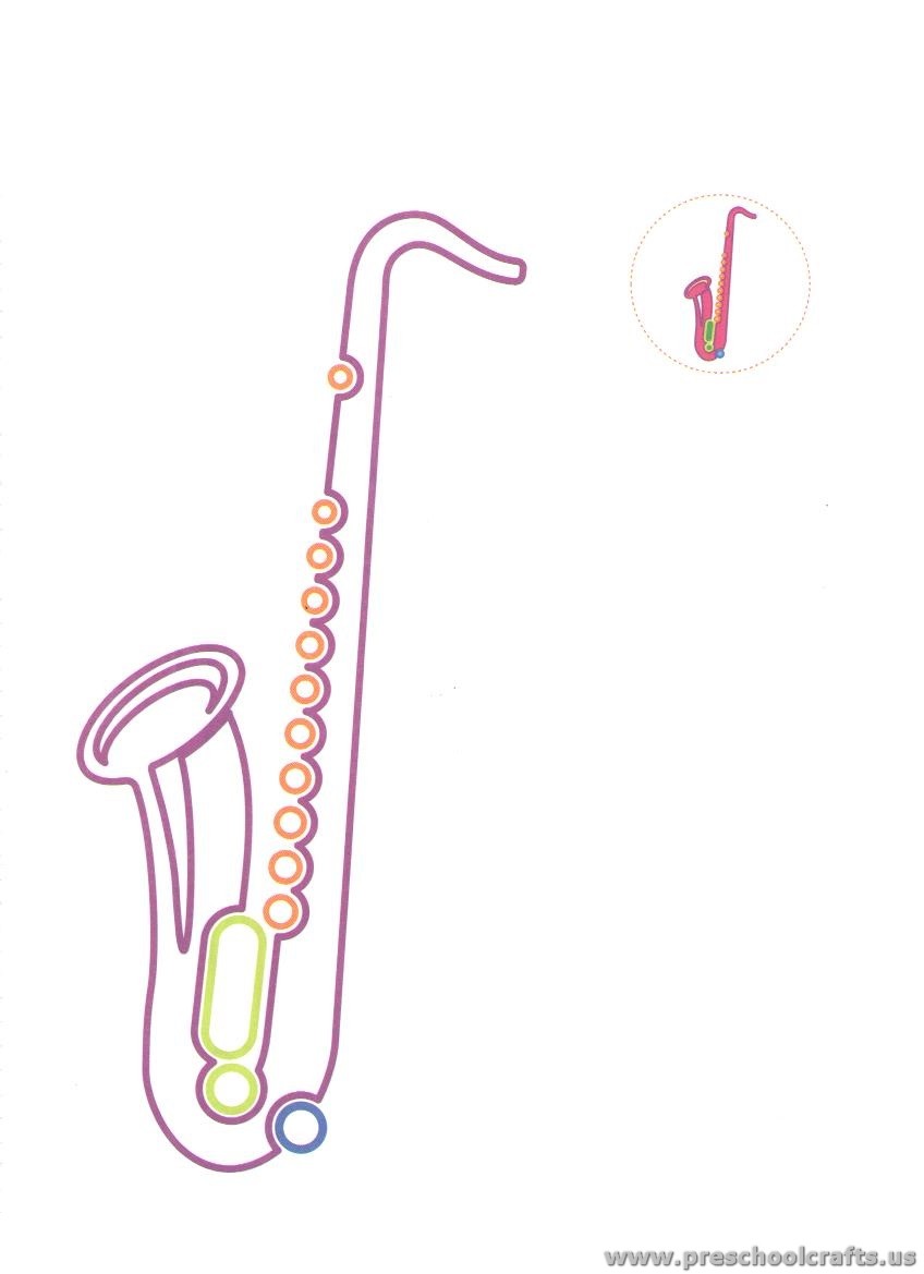 musical instrument coloring pages for kids  preschool and