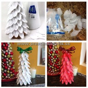 plastic spoon christmas tree crafts