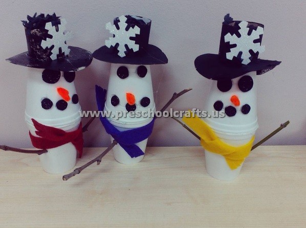 snowman-craft-ideas-from-paper-cup