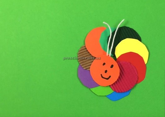 How to make a Caterpillar - simple preschool arts and crafts for Firstgrade